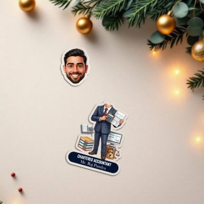 Customized Chartered Accountant (CA) Bobblehead Caricature Standee Desk Decor for CA, Accountants & Finance Professionals Gifts for CA Aspirant & Company CA Battery Powered Moving Head